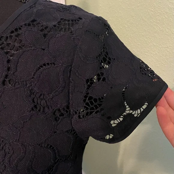 LOFT Navy Lace Mini Dress - Picture 3 of 9